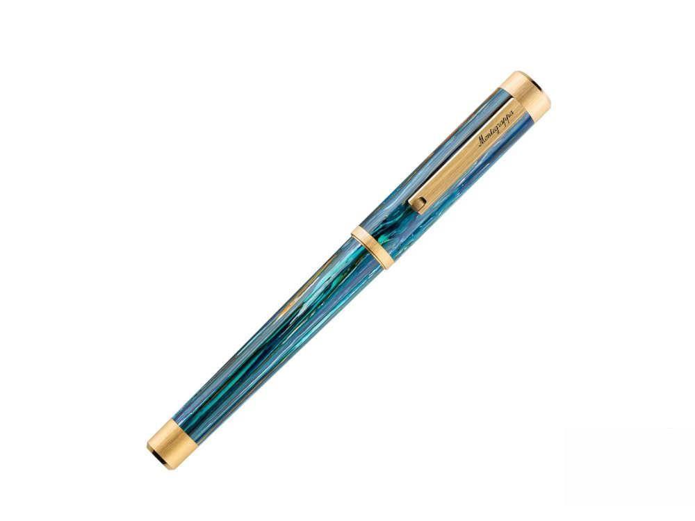 Montegrappa Zero Zodiac Cancer Rollerball pen, Blue, Gold plated, ISZEZRIY-G9