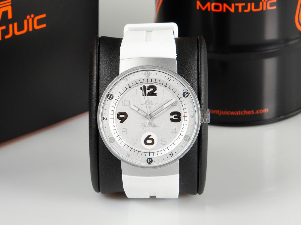 Montjuic Elegance Quartz Watch, Stainless Steel 316L, White, 43 mm, MJ1.0406.S