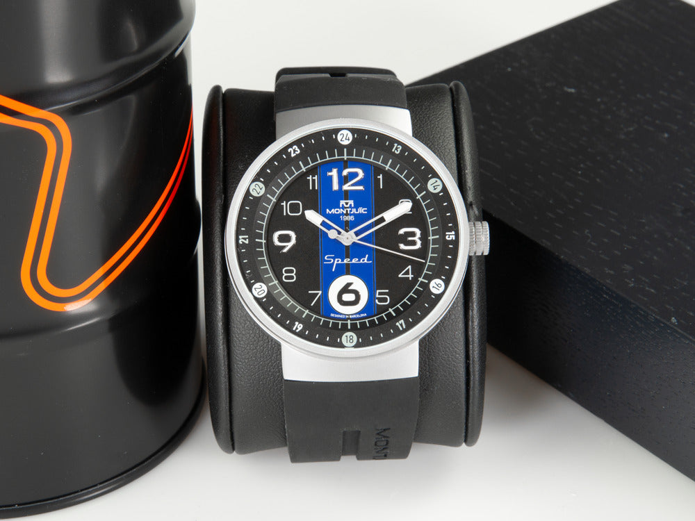 Montjuic Sport Quartz Watch, Stainless Steel 316L, Black, 43 mm, MJ1.0703.S