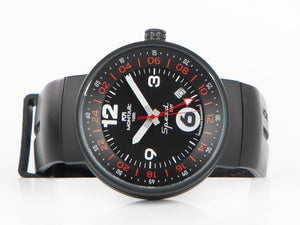Montjuic GMT Speed Quartz Watch, Stainless Steel, DLC, Black, 43 mm, MJ3.0202.B