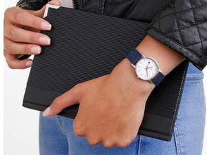 Mondaine SBB Classic Quartz Watch, White, 30 mm, Fabric strap, A658.30323.17SBD1