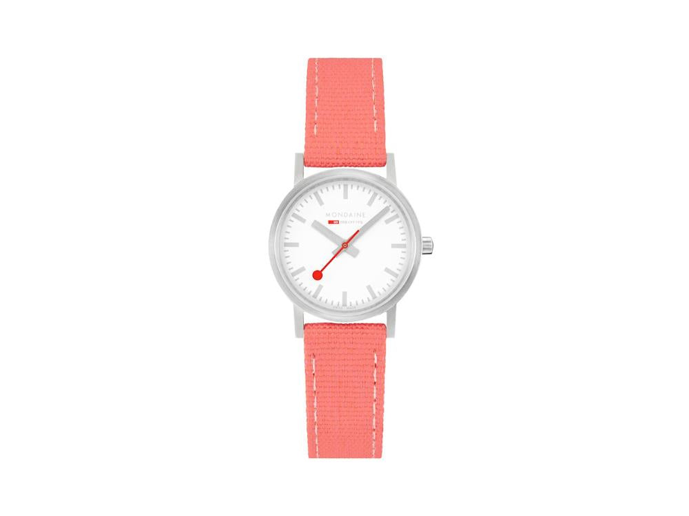 Mondaine Classic Quartz Watch, White, 30 mm, Fabric strap, A658.30323.17SBP