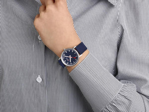 Mondaine SBB Classic Quartz Watch, Blue, 36 mm, Fabric strap, A660.30314.40SBD