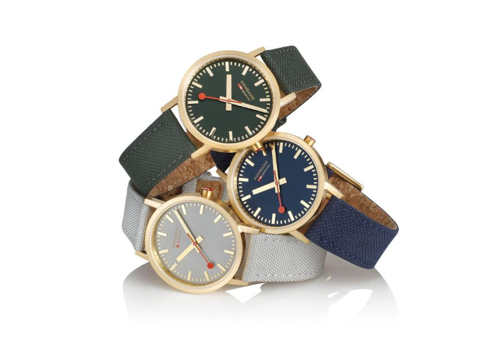 Mondaine Classic Quartz Watch, Blue, 36 mm, Fabric strap, A660  