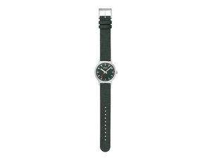 Mondaine Classic Quartz Watch, Green, 36 mm, Fabric strap, A660.30314.60SBD