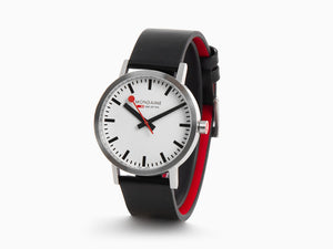Mondaine Classic Quartz Watch, White, 40 mm, Leather strap, A660.30360.16SBB