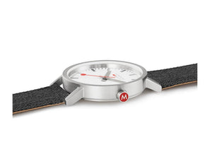 Mondaine Classic Quartz Watch, White, 40 mm, Fabric strap, A660.30360.17SBB