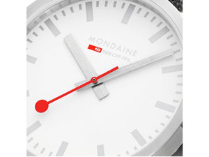 Mondaine Classic Quartz Watch, White, 40 mm, Fabric strap, A660.30360.17SBB