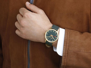 Mondaine Classic Quartz Watch, Green, 40 mm, Fabric strap, A660.30360.60SBS