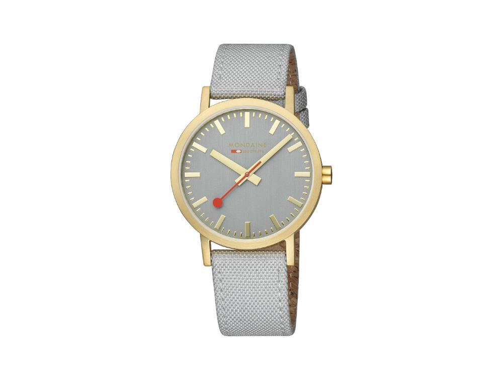 Mondaine Classic Quartz Watch, Grey, 40 mm, Fabric strap, A660.30360.80SBU