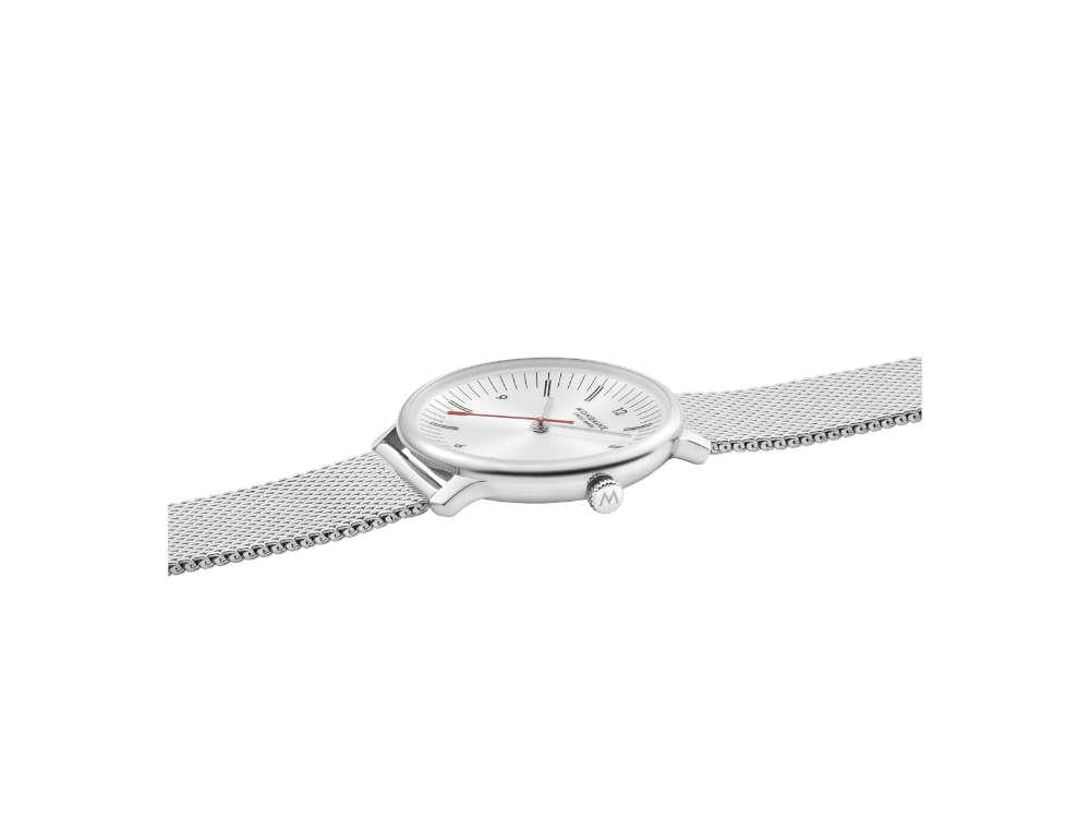 Mondaine Doppio Quartz Watch, White, 33 mm, MLE.33110.SM