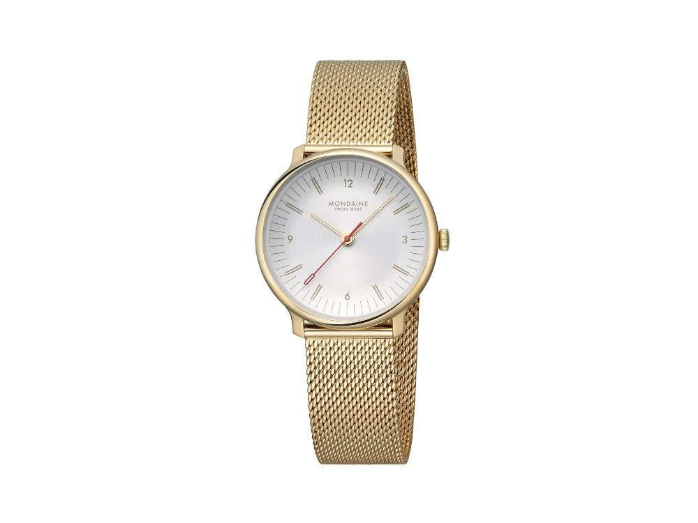 Mondaine Doppio Quartz Watch, White, 33 mm, MLE.33111.SM
