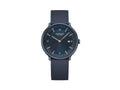 Mondaine Doppio IP Quartz Watch, Blue, 41 mm, MLE.41240.LDV