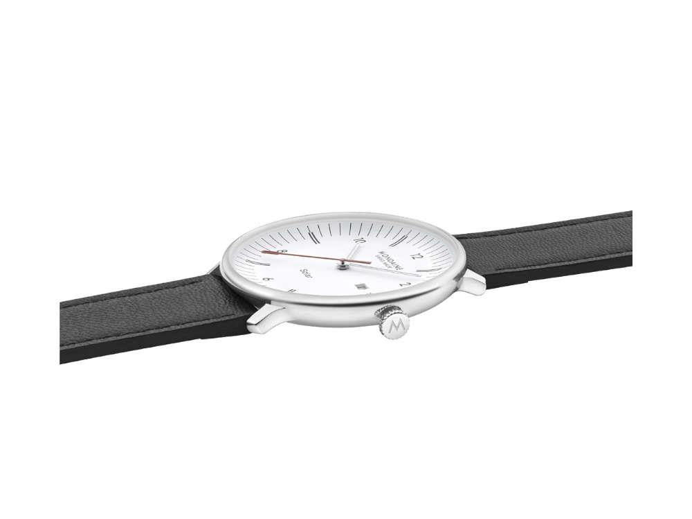 Mondaine Doppio Quartz Solar Watch, White, 41 mm, MLE.41910.LBV