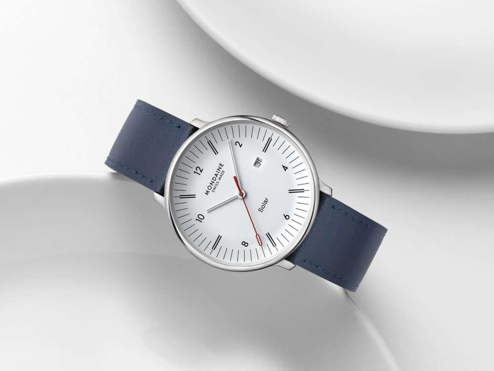Mondaine Doppio Quartz Solar Watch, White, 41 mm, MLE.41910.LDV