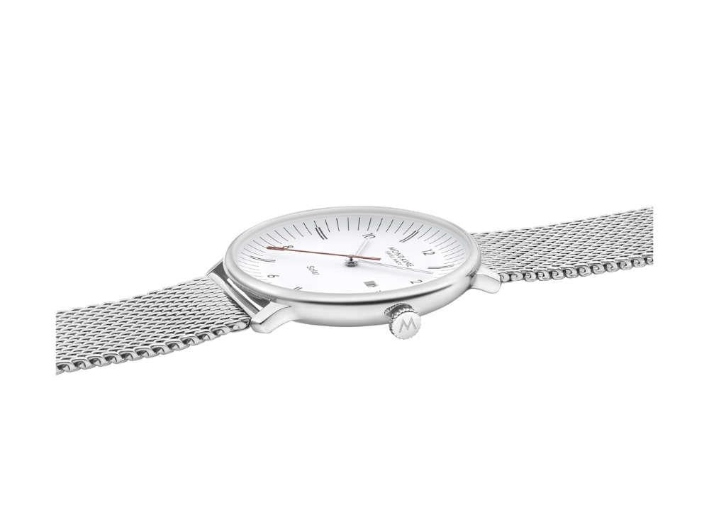 Mondaine Doppio Solar Quartz Watch, White, 41 mm, MLE.41910.SM