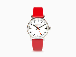 Mondaine SBB Evo2 Quartz Watch, White, 35 mm, Leather strap, MSE.35110.LC