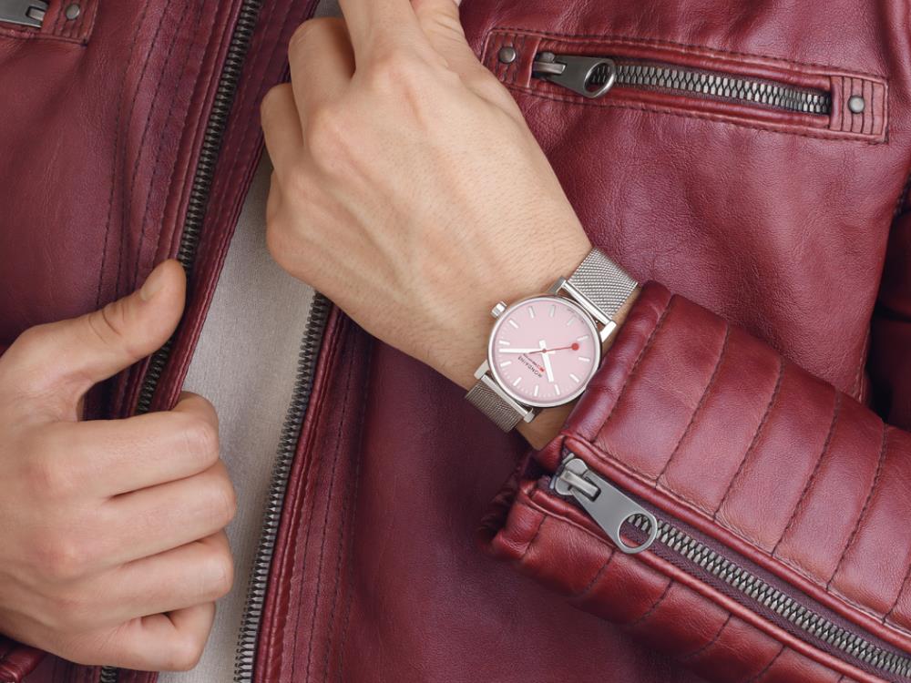 Mondaine SBB Evo2 Wild Rose Quartz Watch, Pink, 35 mm, MSE.35130 