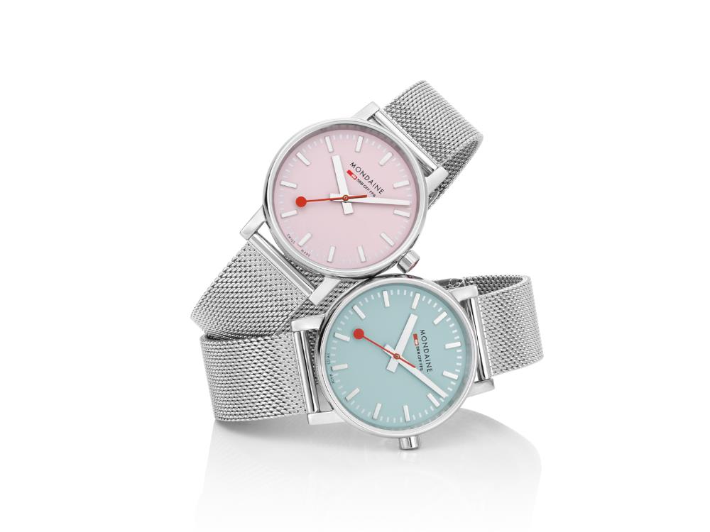 Mondaine SBB Evo2 Wild Rose Quartz Watch, Pink, 35 mm, MSE.35130 