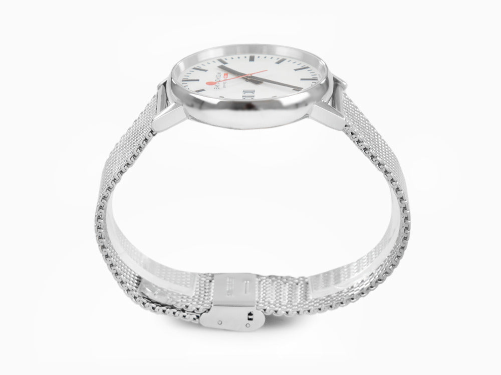 Mondaine SBB Evo2 Big Quartz Watch, White, 40 mm, Day, MSE.40210.SM