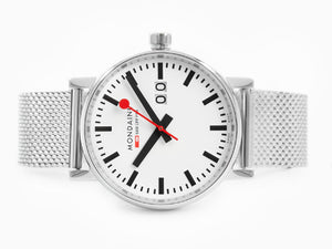 Mondaine SBB Evo2 Big Quartz Watch, White, 40 mm, Day, MSE.40210.SM