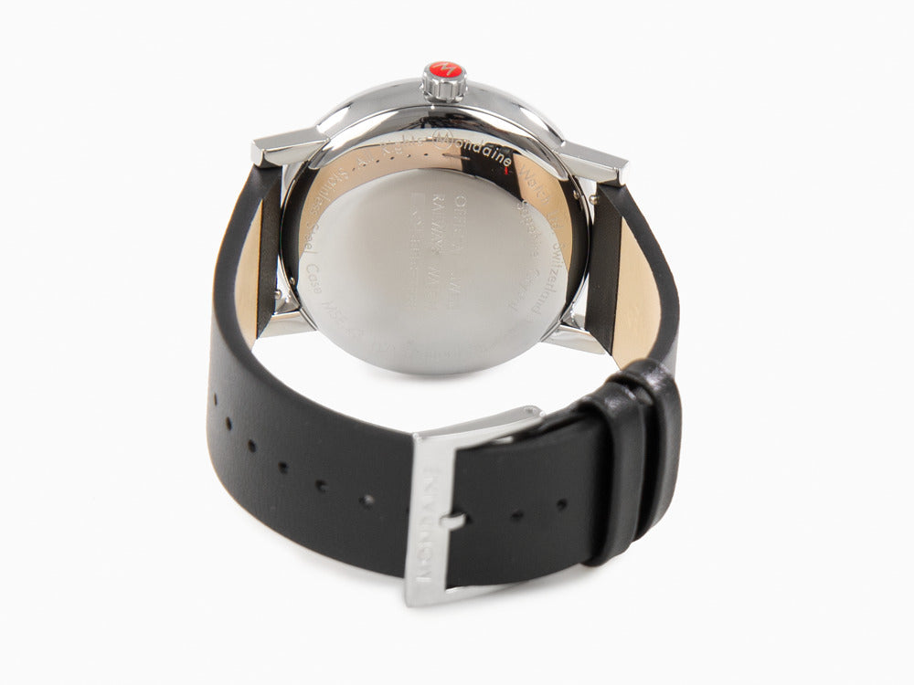 Mondaine SBB Evo Quartz Watch, Polished stainless, Black, 43 mm  