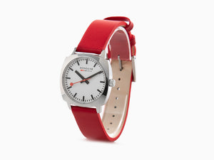 Mondaine Cushion Quartz Watch, White, 31 mm, Leather strap, MSL.31110.LCV