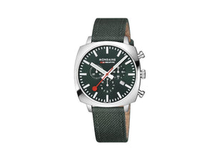 Mondaine Cushion Quartz Watch, Green, 41 mm, Fabric strap, MSL 