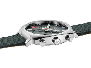 Mondaine Cushion Quartz Watch, Green, 41 mm, Fabric strap, MSL.41460.LF.SET