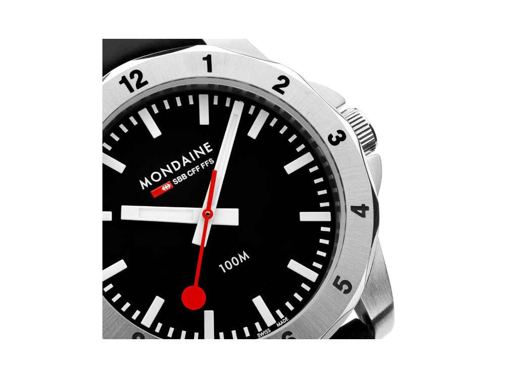 Mondaine Numeri Quartz Watch, Black, 42 mm, MSN.42120.RB