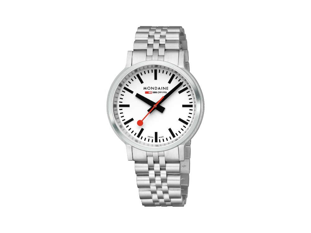 Mondaine SBB Stop2go Quartz Watch, White, 41 mm, 3 atm, MST.4101B.SJ.2SE