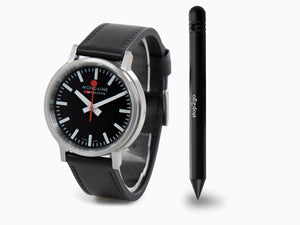 Mondaine SBB Stop2go Quartz Watch, Black, 41 mm, 3 atm, MST.41020.LBV.2SE