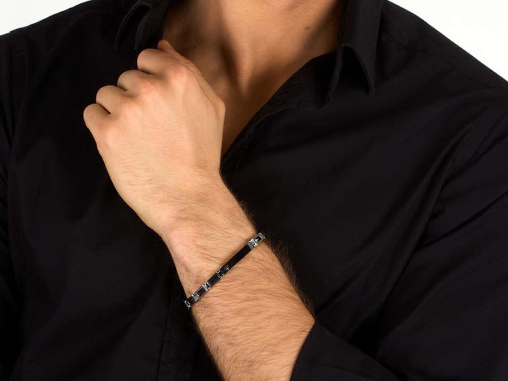 Maserati Gioielli Ceramic Bracelet, Steel, Black, JM226ATZ79
