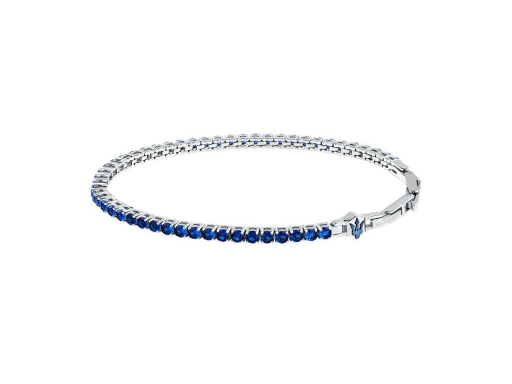 Maserati Gioielli Tennis Bracelet, Steel, Blue, JM425AVC11