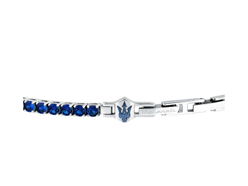 Maserati Gioielli Tennis Bracelet, Steel, Blue, JM425AVC11