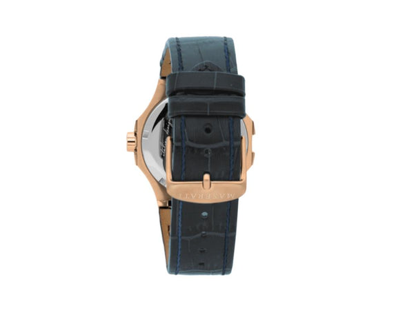 Maserati Potenza Quartz Watch, PVD Rose Gold, Blue, 42 mm