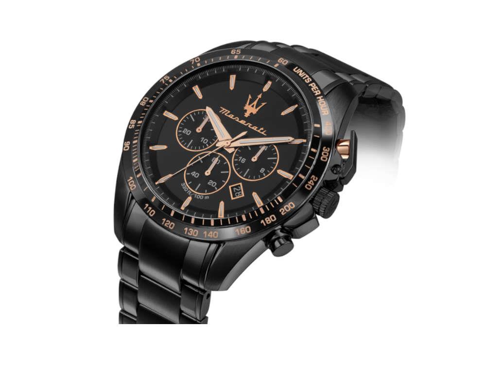 Maserati Traguardo Quartz Watch, PVD, Black, 45 mm, R8873612048