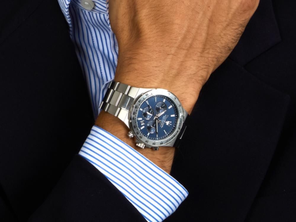 Maserati Sfida Quartz Watch, Blue, 41 mm, Mineral crystal