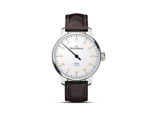 Meistersinger N3 Automatic Watch, SW 200, 43 mm, White, 38Hours, AM901G-SG02