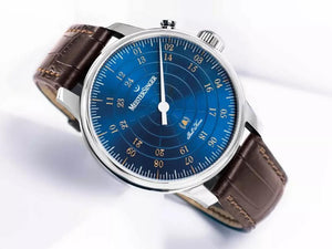 Meistersinger Bell Hora Automatic Watch, SW 200, Blue, 43 mm, BHO918G
