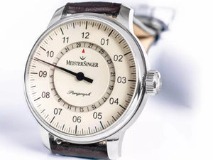 Meistersinger Perigraph Automatic Watch, SW 300, 38 mm, Beige, BM1103