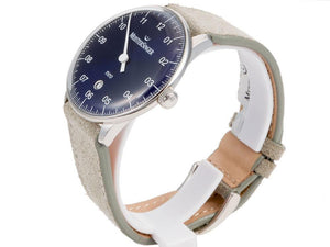 Meistersinger Neo Plus Sunburst Blue Automatic Watch, ETA 2824-2, 40mm, grey
