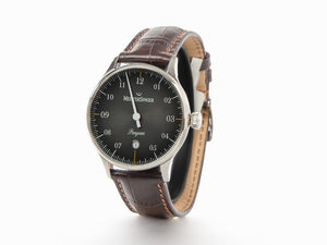 Meistersinger Pangaea Date Automatic Watch, 40mm, Black, Leather, PMD907D