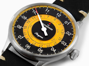 Meistersinger Pangaea Day Date Automatic Watch, 40 mm, Yellow, S-PDD9Z25