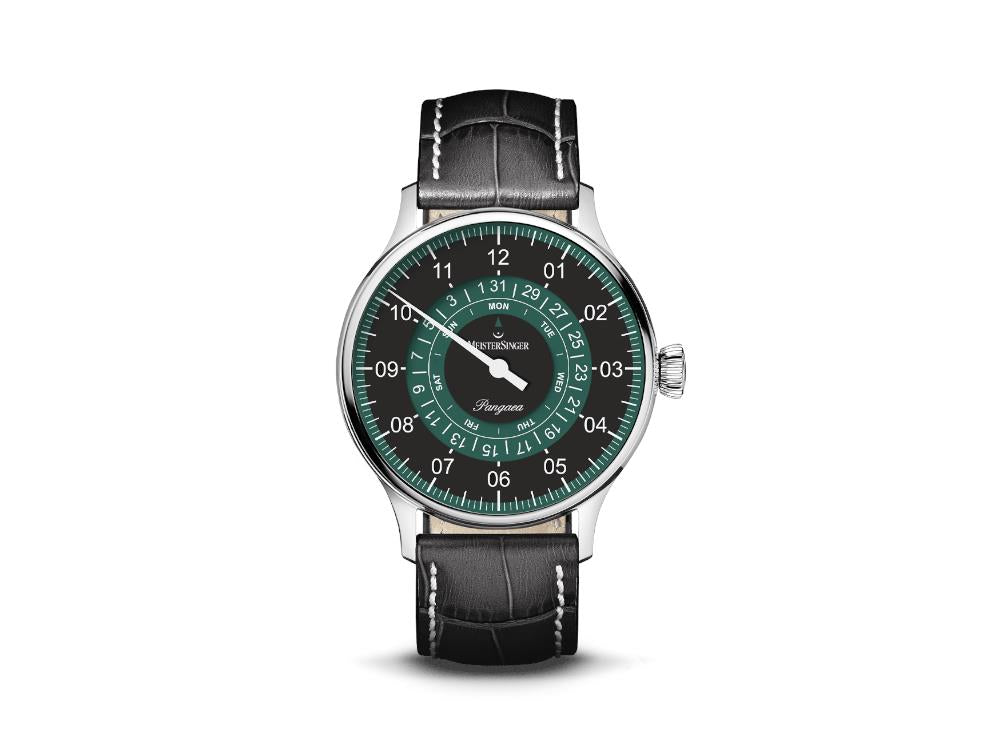 Meistersinger Pangaea Day Date Automatic Watch, Green, PDD902P-SG01W