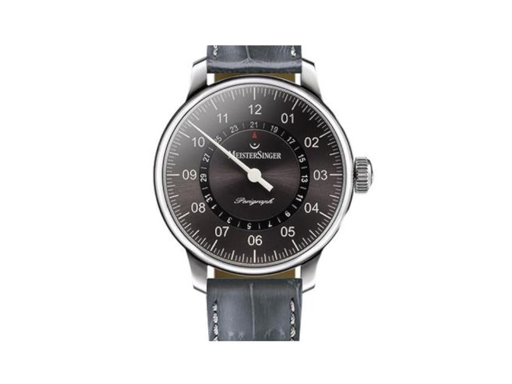 Meistersinger Perigraph Automatic Watch, ETA 2824-2, 43mm. Leather strap, AM1007