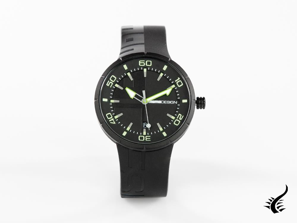 Momo Design Jet Black 3H Quartz Watch, Stainless Steel 316L, PVD, MD2298BK-31