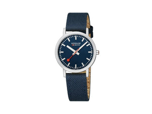 Mondaine SBB Classic Quartz Watch, Blue, 36 mm, Fabric strap, A660.30314.40SBD