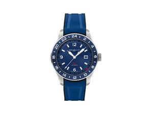 Montblanc 1858 GMT Automatic Watch, Stainless Steel, Blue, 42 mm, 129617