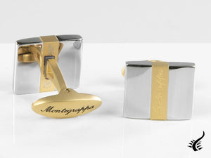 Montegrappa Rettangolo Cufflinks, Stainless steel, IP Yellow Gold, IDRTCLYS